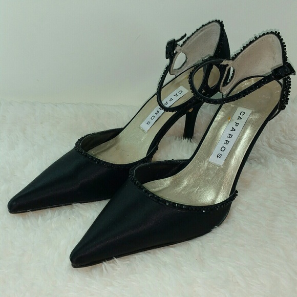 Caparros Black Sequin Trimmed Ankle Strap Size 6B - Picture 6 of 7